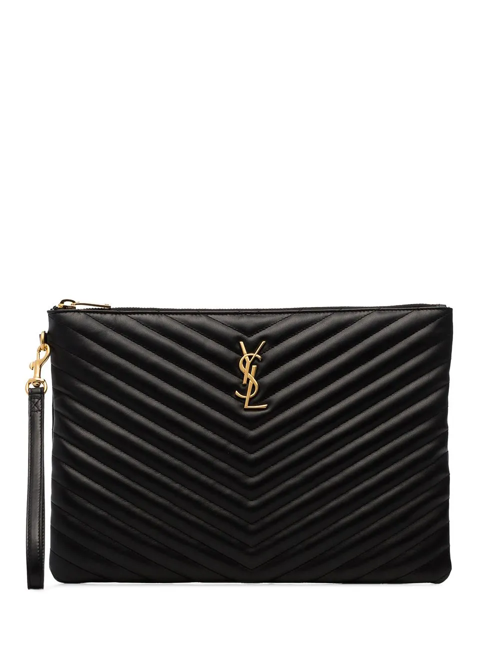 Saint Laurent pochette zippée matelassée - Noir Top Merken Winkel