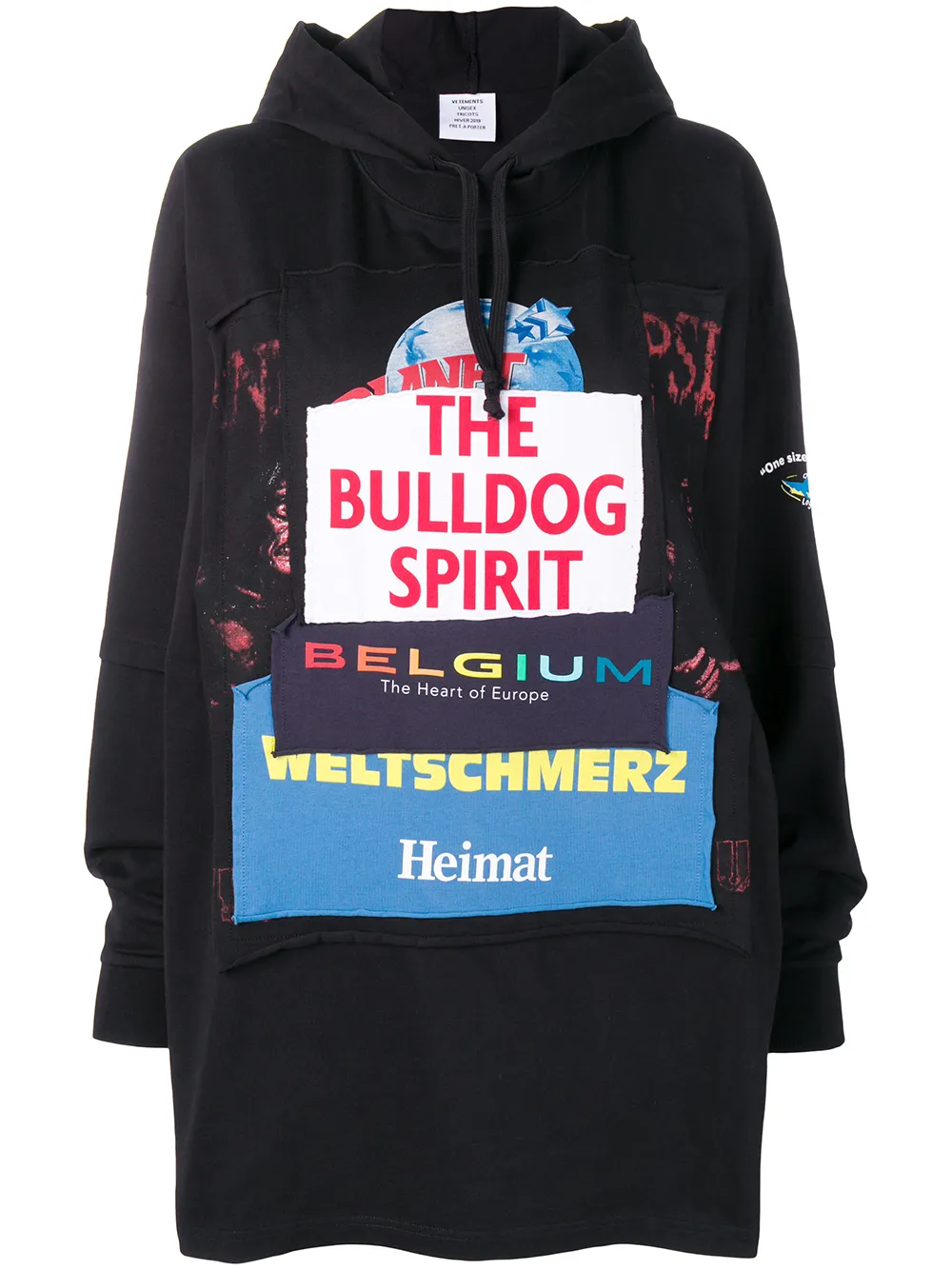 VETEMENTS oversized Bulldog hoodie Zwart