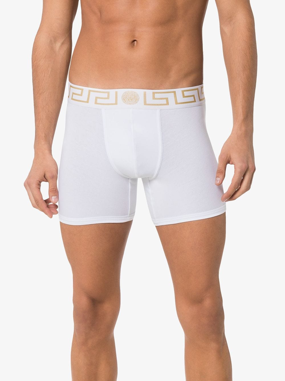 Versace boxershorts met geborduurd logo - Wit