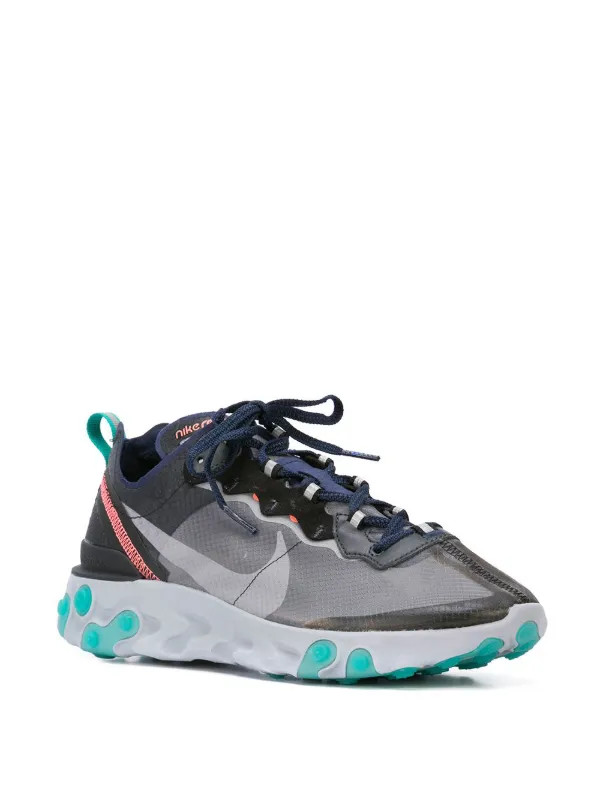 Nike react element 87 black navy  and  neptune green best sale