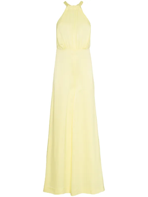 yellow satin jumpsuit