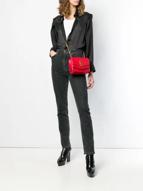 sulpice double flap crossbody wallet on a chain