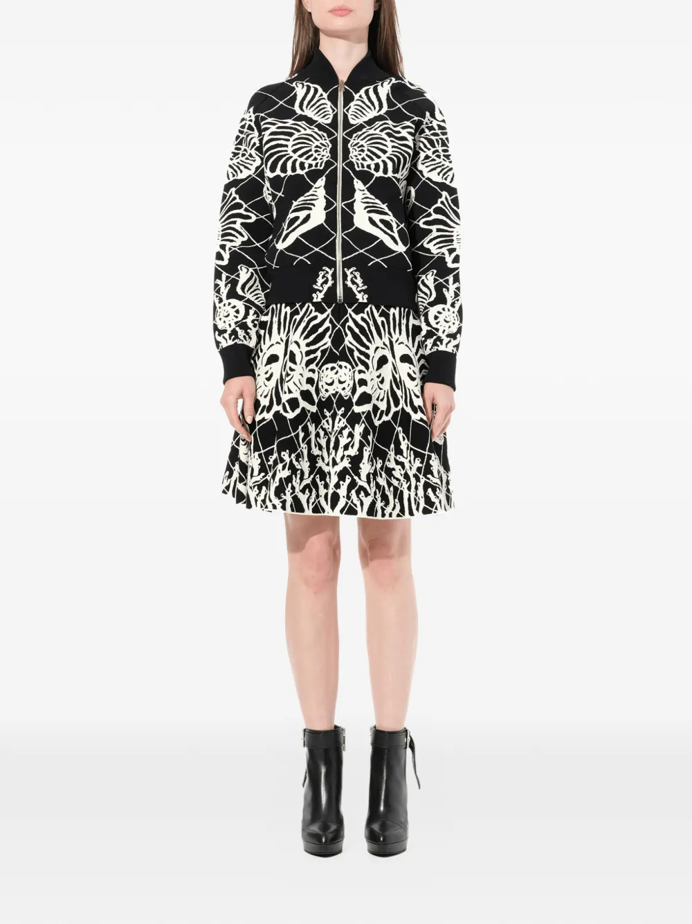  Alexander Mcqueen Kleid Mit Schmetterlingen   Weiß 