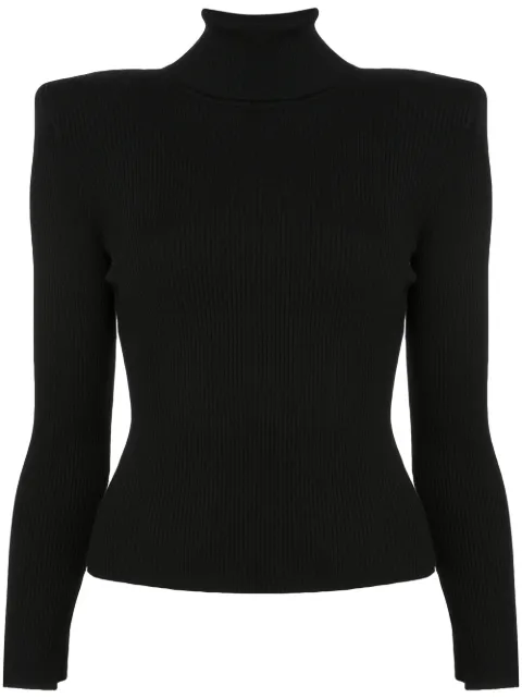 Click to view more detailed imagery on our partner's website A.L.C Addison Long-Sleeve Wool Turtleneck Sweater In Black