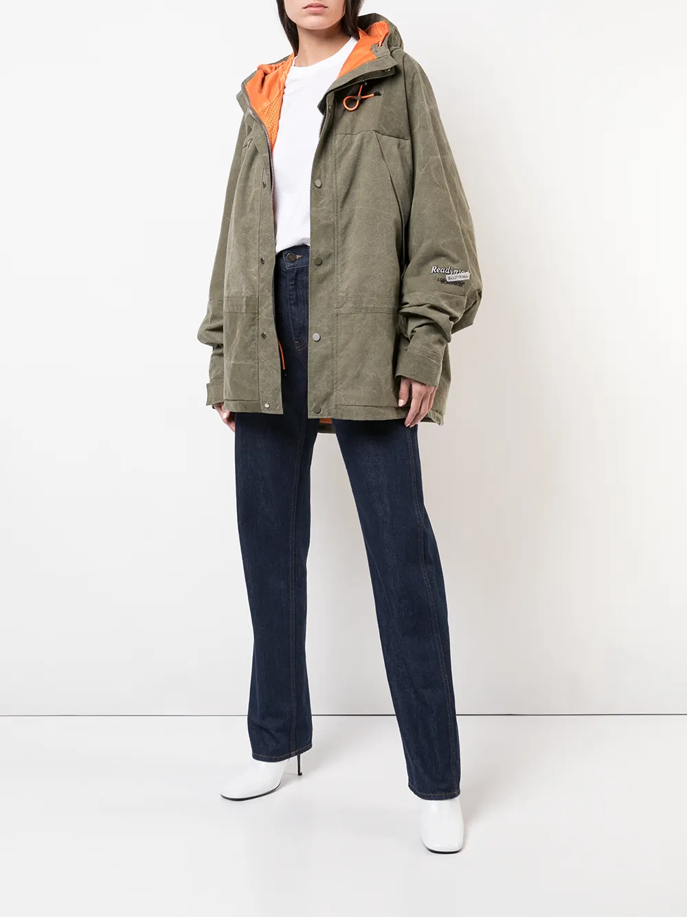 Veste Délavé À Capuche Effet Readymade Et Vert FvF8rnq1