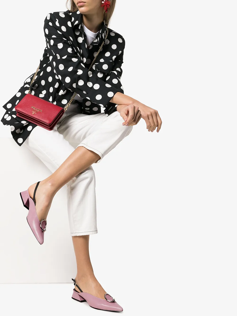 Yuul Yie Pumps YUUL YIE PINK ZIZI 30 BROOCH-EMBELLISHED LEATHER SLINGBACK PUMPS