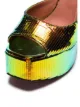 Amina Muaddi Multicoloured Bianca 140 platform leather sandals
