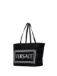 Versace black logo-print tote bag