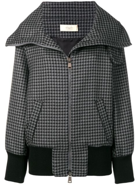 Maison Flaneur zip check bomber jacket $428 - Buy Online - Mobile ...