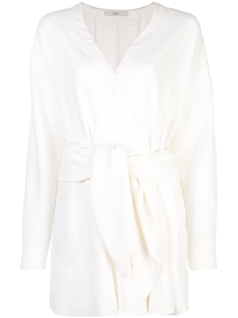 Tibi Dresses TIBI SHORT WRAP DRESS - WHITE