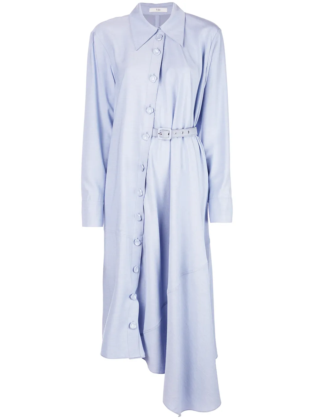 Tibi Dresses TIBI ASYMMETRIC SHIRT DRESS - BLUE