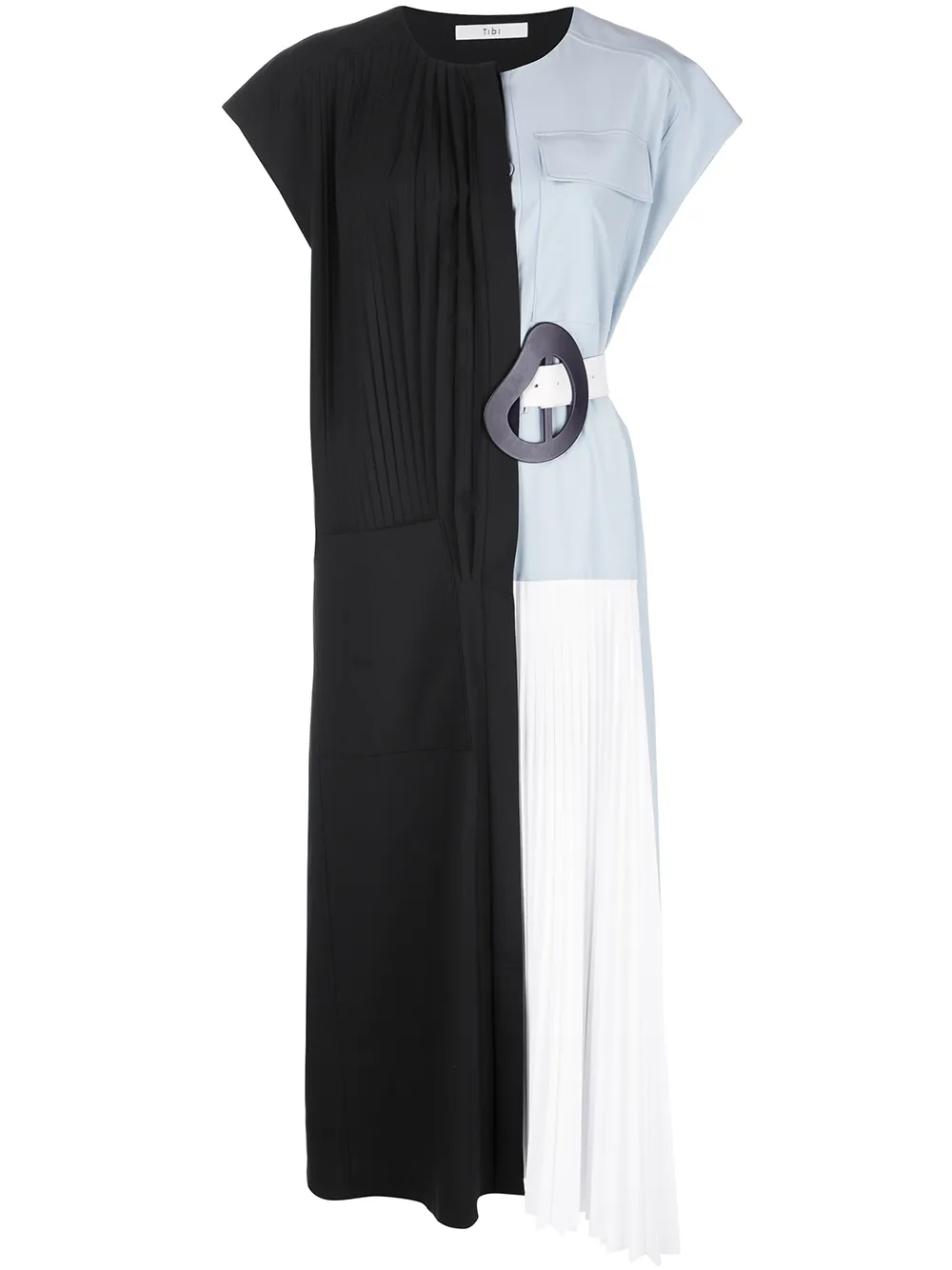 Tibi Dresses TIBI EDITH PLEATED DRESS - BLUE