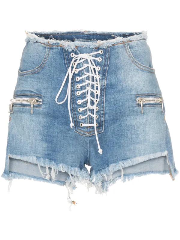 denim and lace shorts