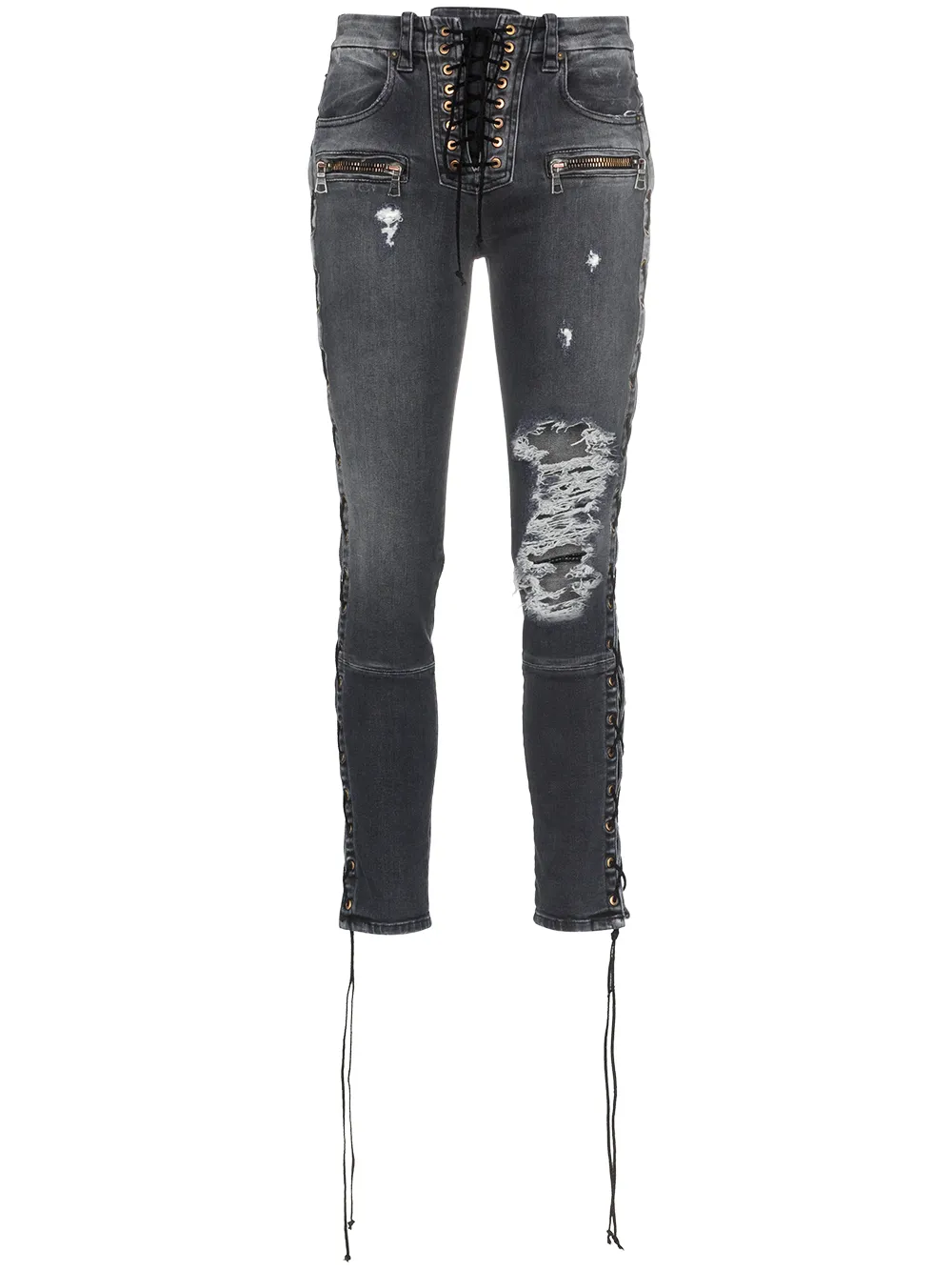 Ben Taverniti Unravel Project Jeans UNRAVEL PROJECT SKINNY-JEANS MIT STONE-WASH-EFFEKT - GRAU
