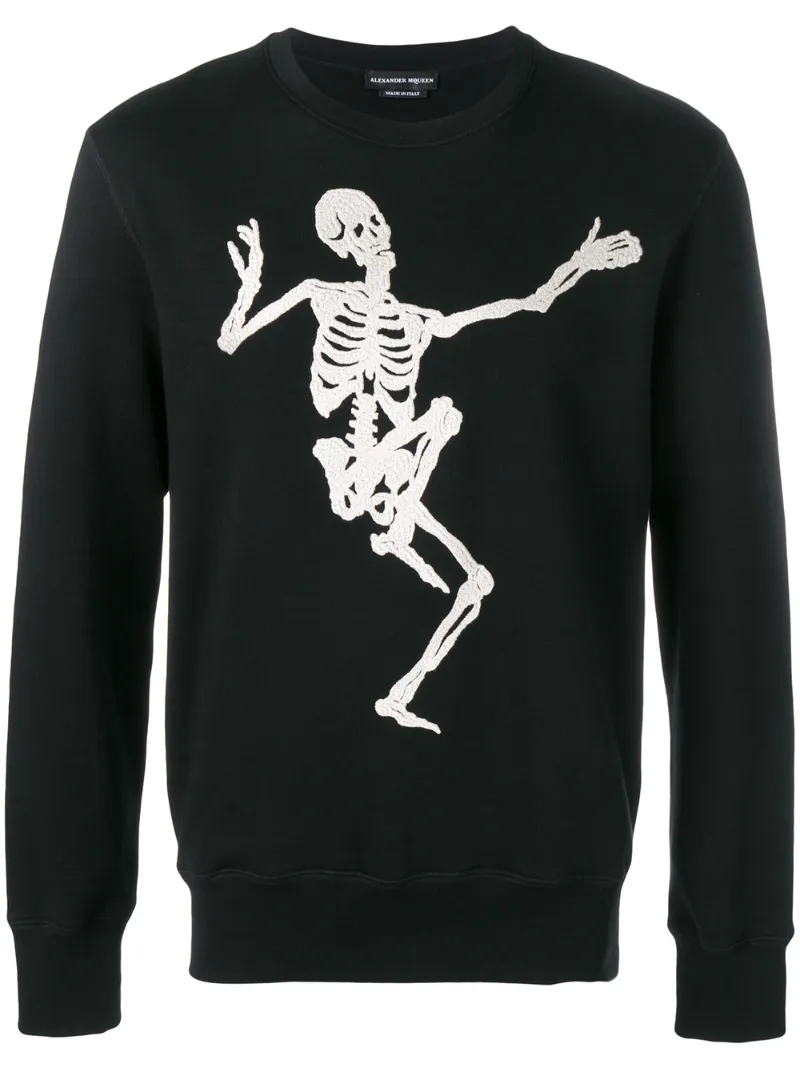 Alexander McQueen – skull embroidered sweatshirt – men – Spandex/Elastane/Cotton – M, L, XS, XL, S – Black