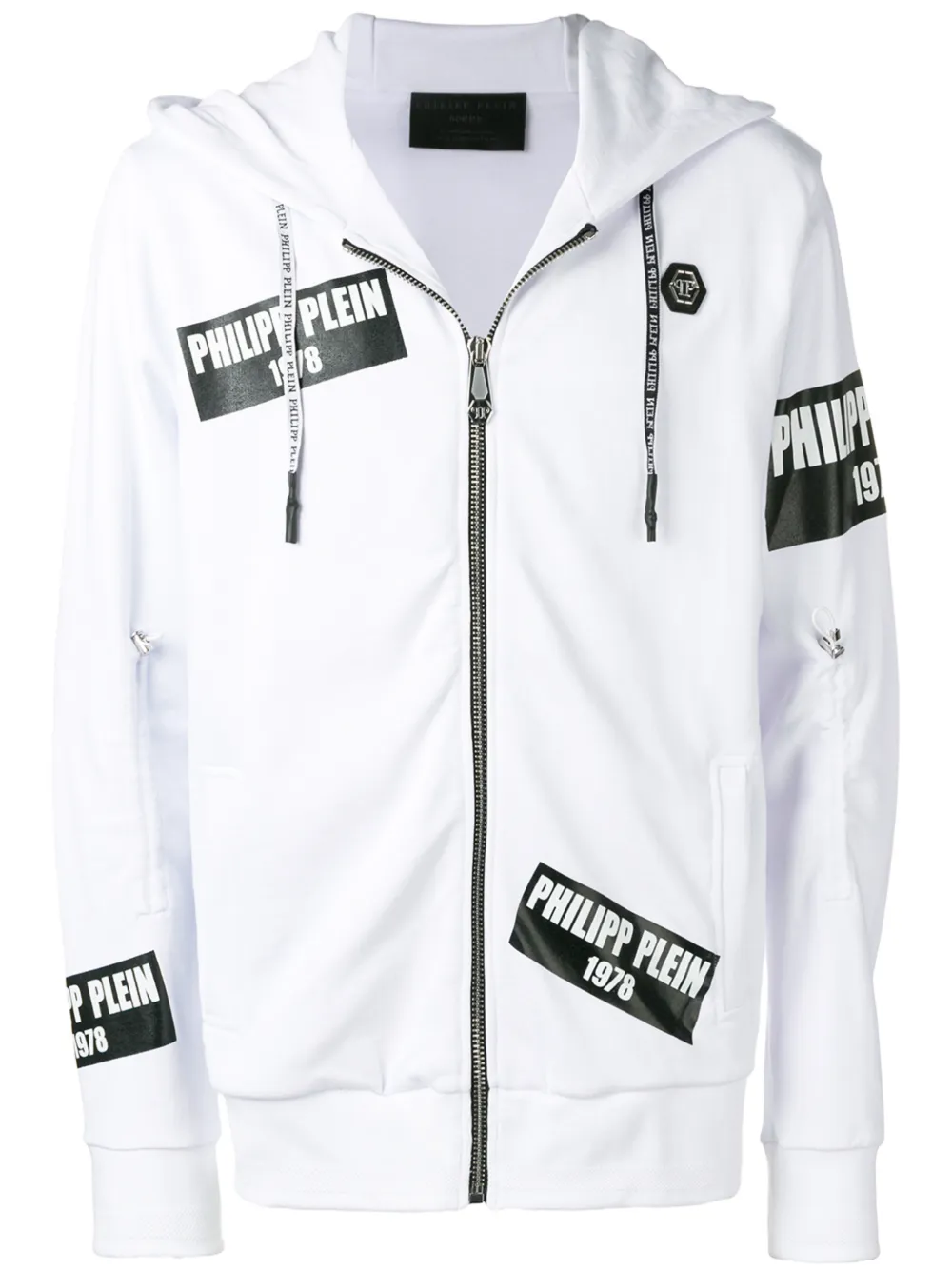 

Philipp Plein logo patch hoodie - White