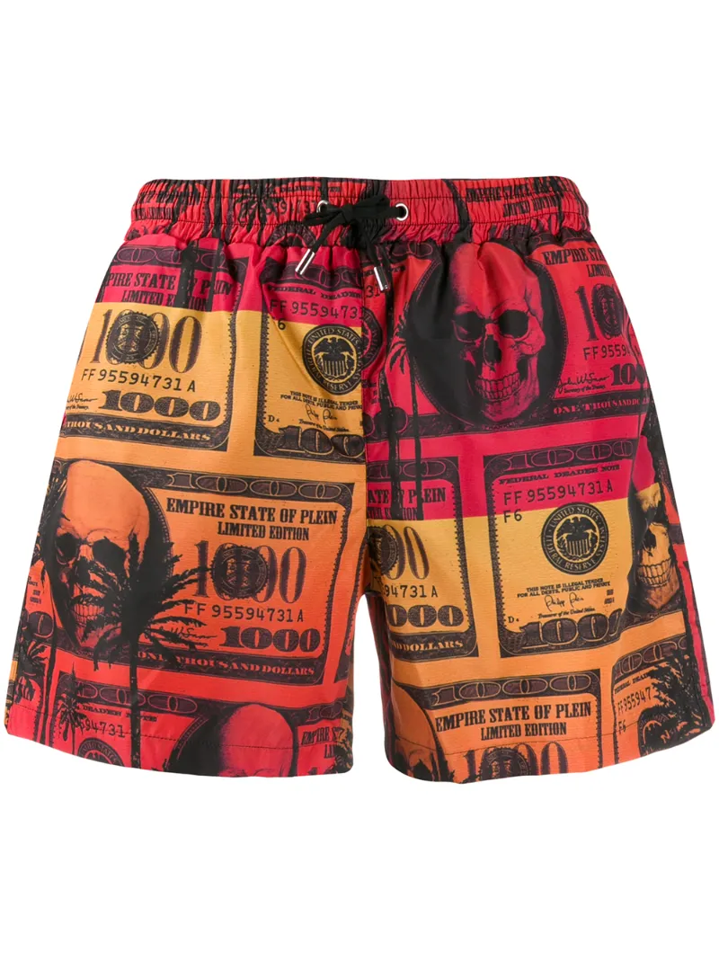 Philipp Plein – Dollar print swim shorts – men – Spandex/Elastane/Polyester/Polyamide – XXL, XL, L – ORANGE