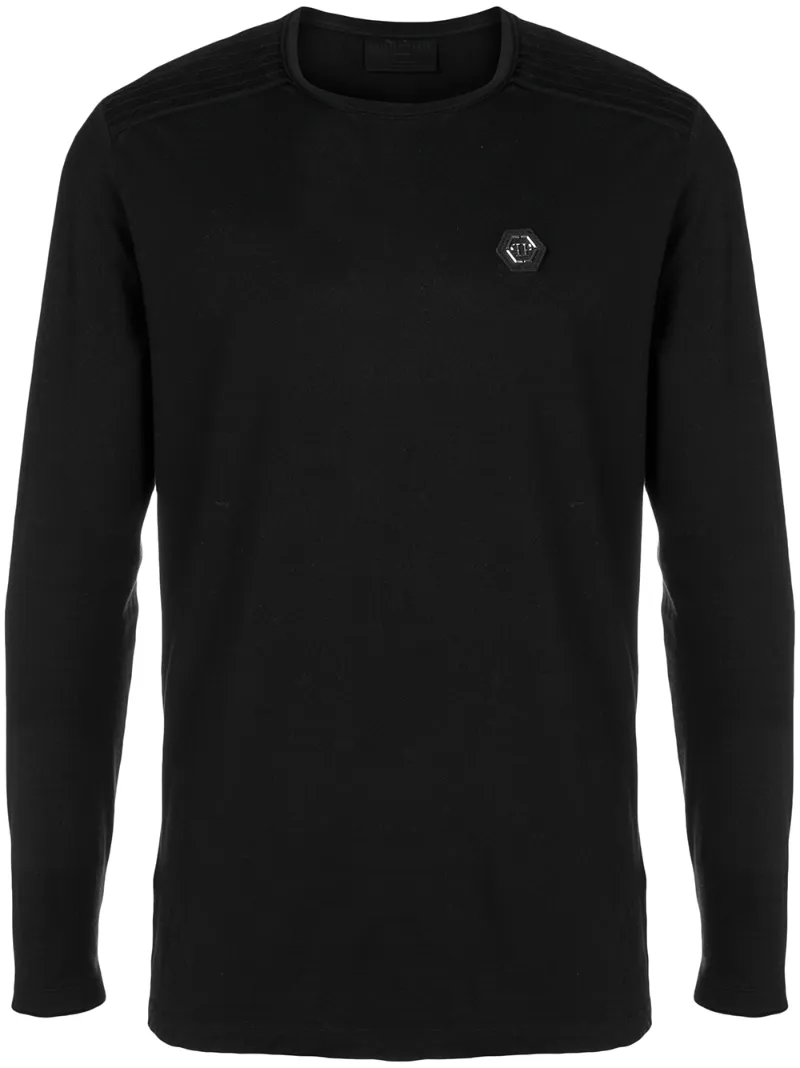 Philipp Plein – logo long-sleeve sweater – men – Cotton – XS, XXL, M, L – Black