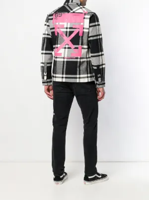 off white stencil flannel shirt