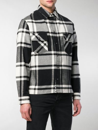 off white stencil flannel shirt