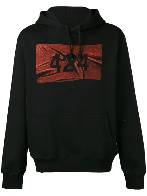 424 sudadera capucha y logo estampado