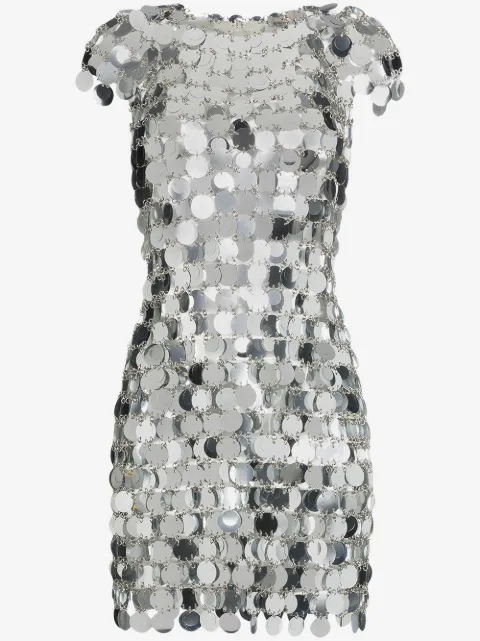 Rabanne vestido corto con motivo de lentejuelas