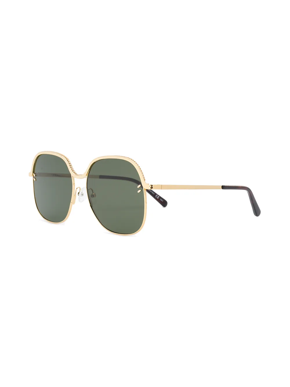 Stella McCartney Eyewear zonnebril met vierkant montuur en ketting - Goud