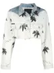 Image 1 of Philipp Plein Paradise print cropped denim jacket