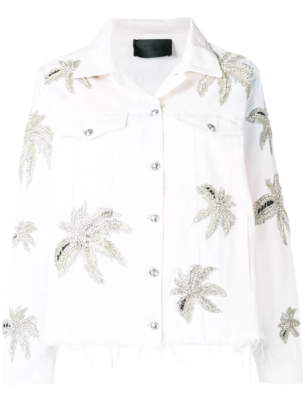 

Philipp Plein chamarra con estampado floral - Blanco