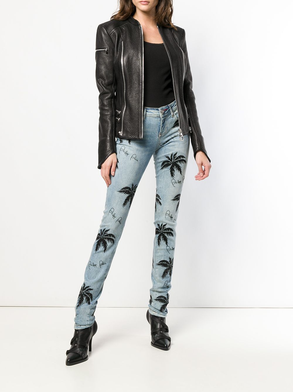 фото Philipp plein джинсы скинни с принтом