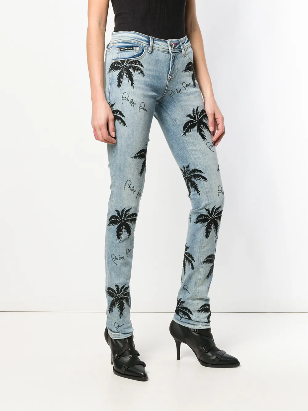 фото Philipp plein джинсы скинни с принтом