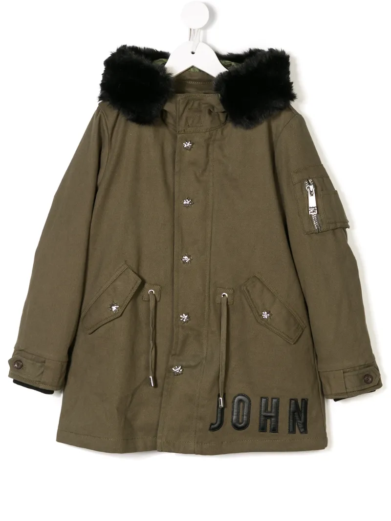 John Richmond Junior парка с капюшоном
