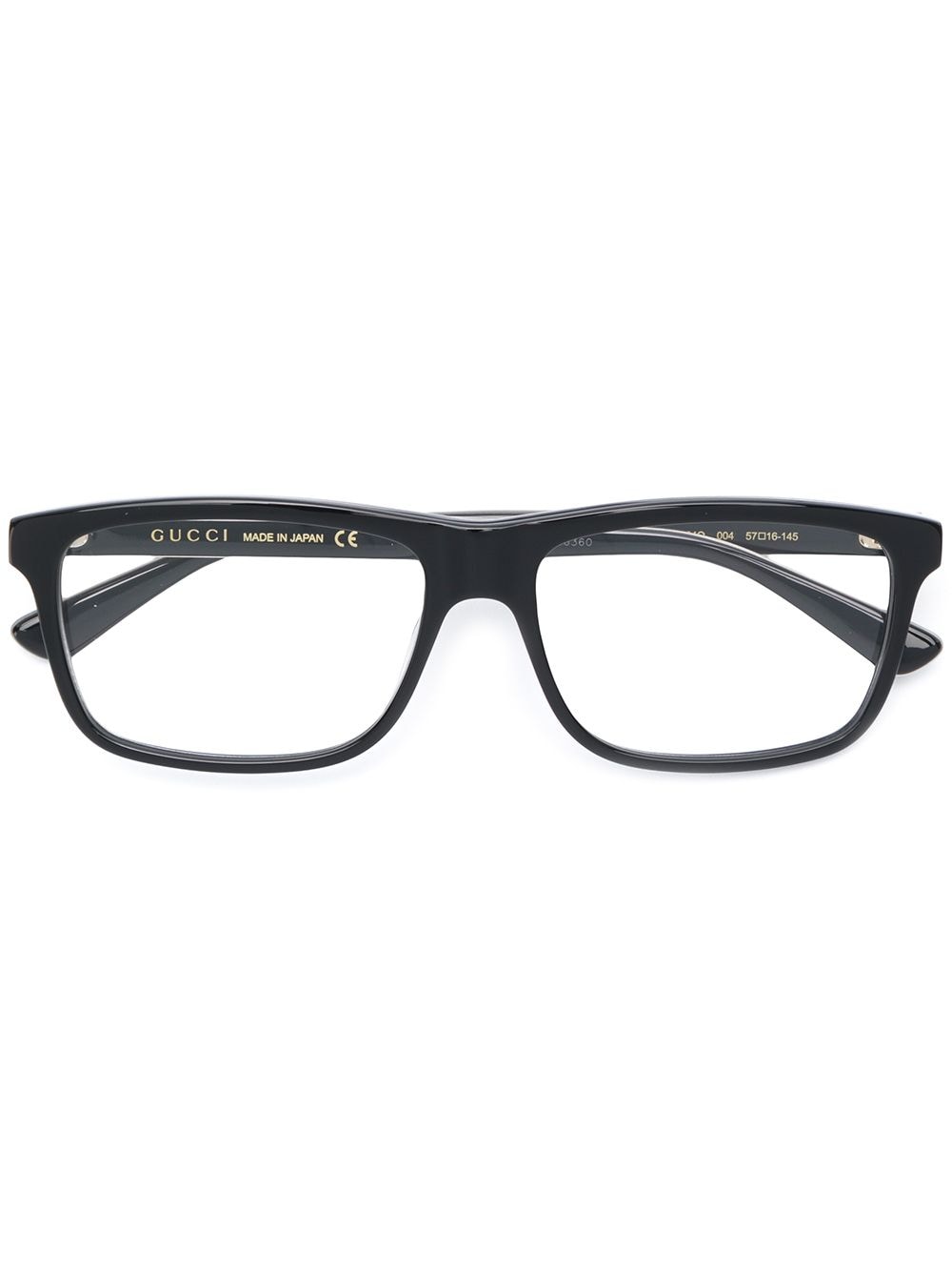 Shop Gucci Rectangle Frame Glasses In 黑色