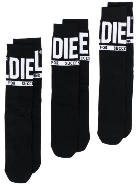 Diesel Skm-Ray logo-jacquard socks (pack of three)