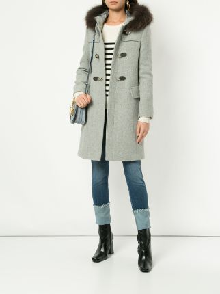 fur collar double breasted coat展示图