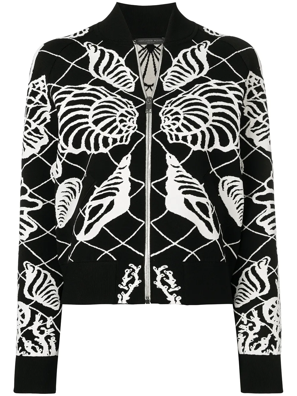 Alexander McQueen seashell bomber jacket – Black