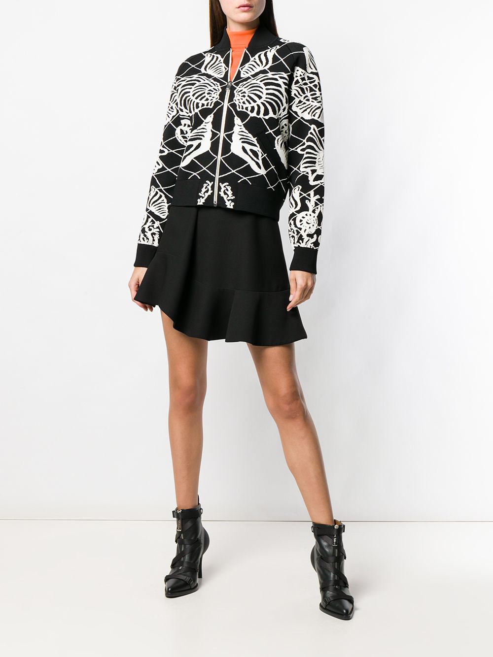 Alexander McQueen seashell bomber jacket - Zwart