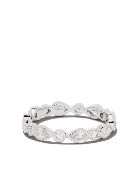 DE BEERS 18kt white gold Petal diamond band ring