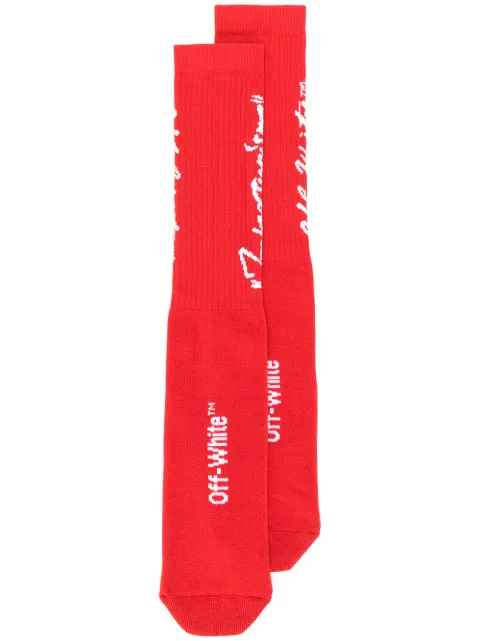 Off-White logo print socks