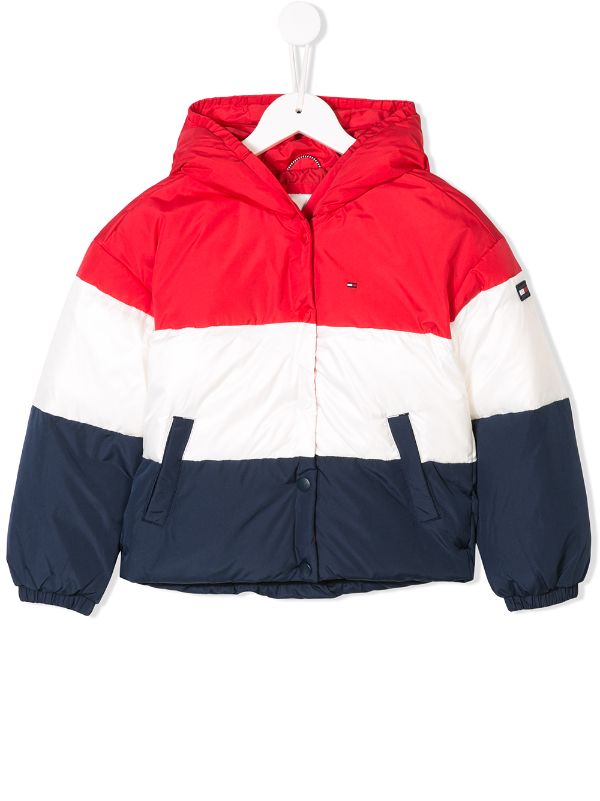 tommy jeans stripe padded jacket