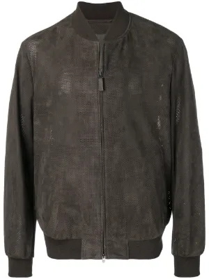 brioni leather bomber jacket