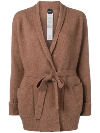 belted long cardigan