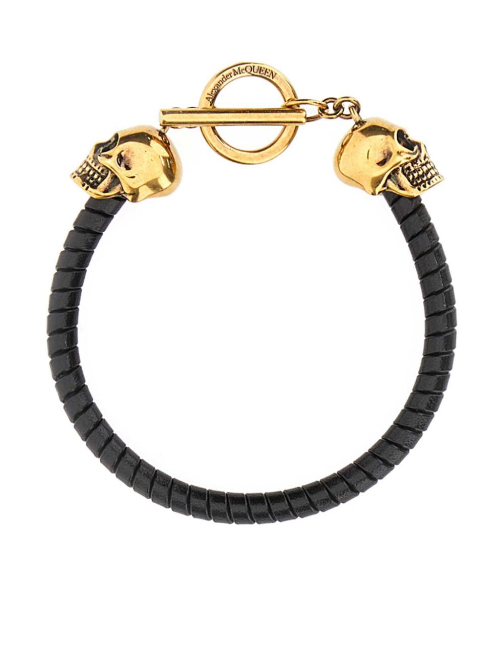 Alexander McQueen skull leather bracelet – Black