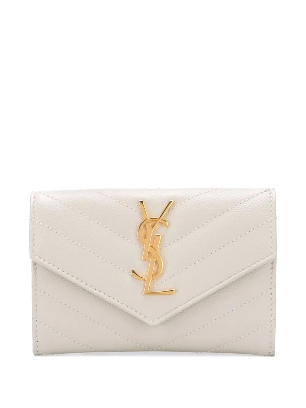 Saint Laurent Kleines Cassandre Portemonnaie - Weiß