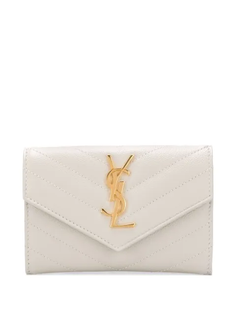 Saint Laurent small chevron-quilted leather wallet