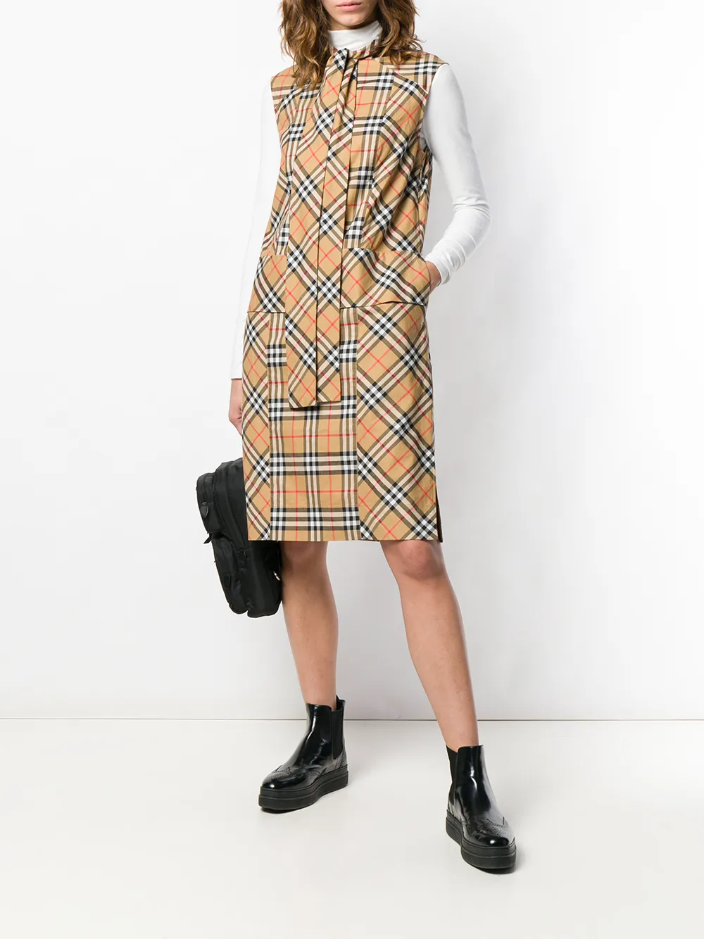 vestido xadrez burberry
