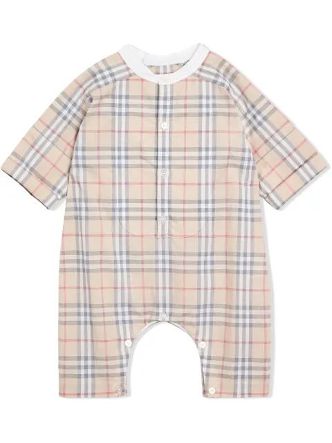 BURBERRY CHECK COTTON PLAYSUIT