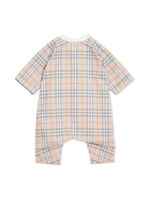 BURBERRY CHECK COTTON PLAYSUIT