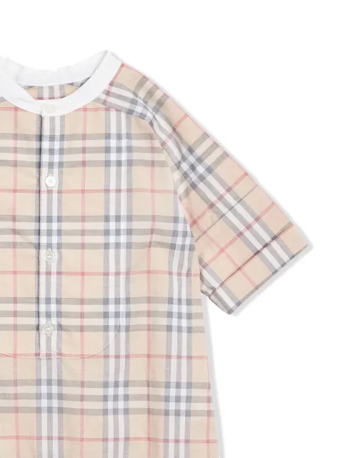 BURBERRY CHECK COTTON PLAYSUIT