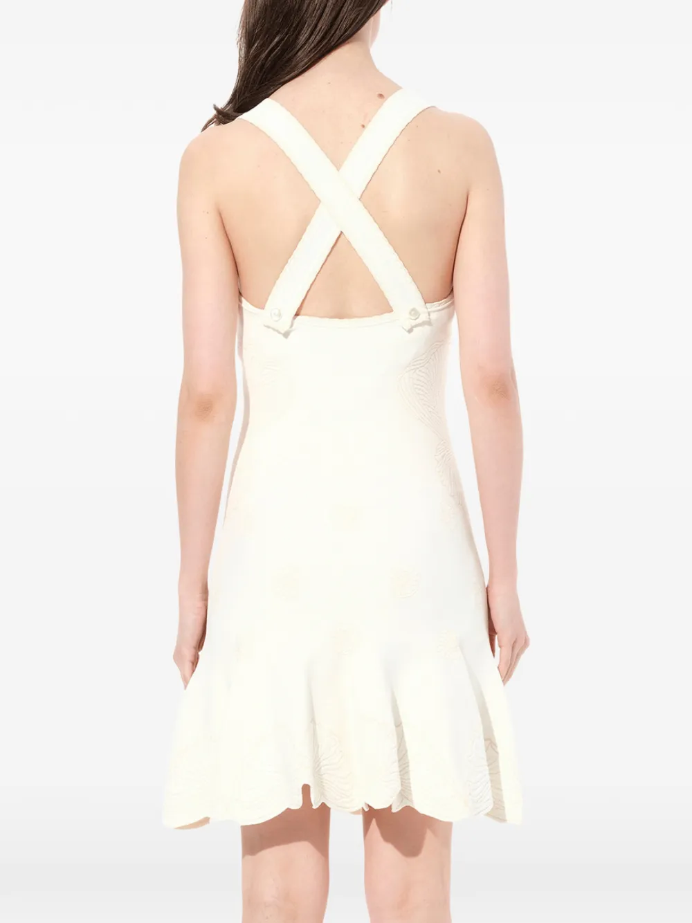 Alexander McQueen shell embroidered mini dress Wit
